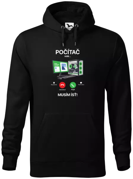 Pánska mikina Počítač volá... musím ísť!