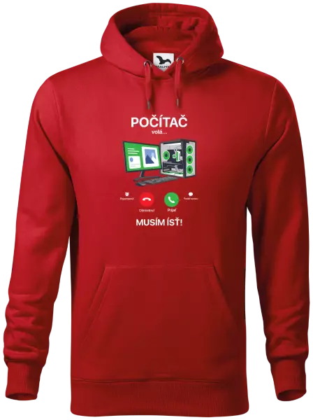 Pánska mikina Počítač volá... musím ísť!
