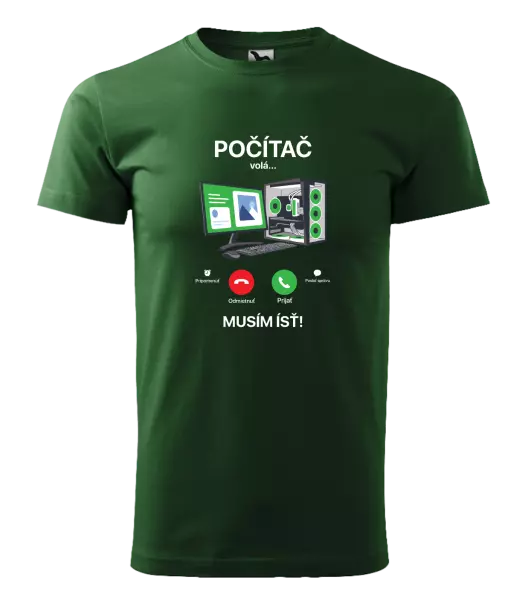 Pánske tričko Počítač volá... musím ísť!