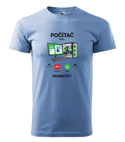 Pánske tričko Počítač volá... musím ísť!