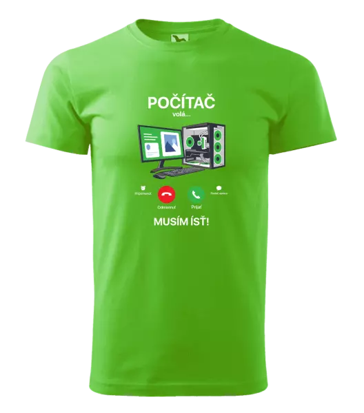 Pánske tričko Počítač volá... musím ísť!