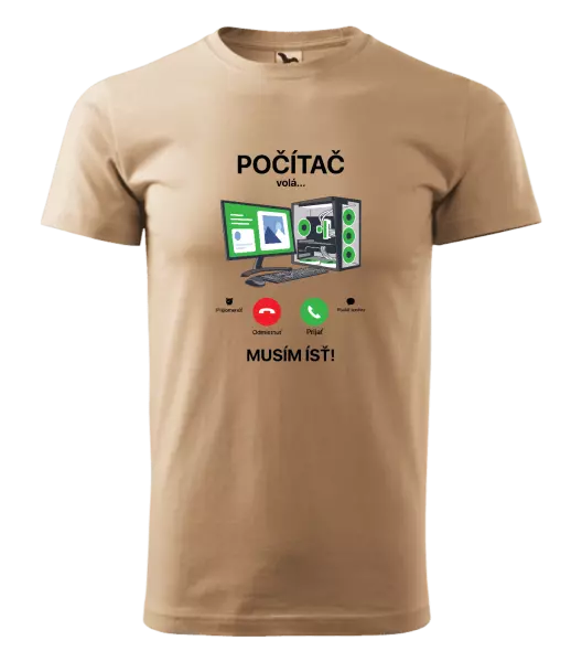 Pánske tričko Počítač volá... musím ísť!