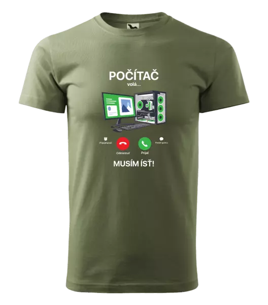 Pánske tričko Počítač volá... musím ísť!