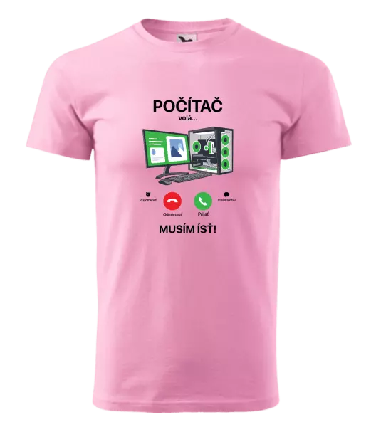 Pánske tričko Počítač volá... musím ísť!