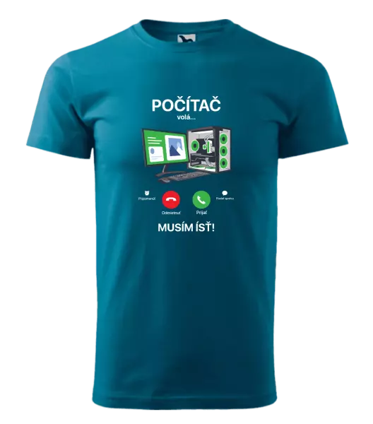 Pánske tričko Počítač volá... musím ísť!