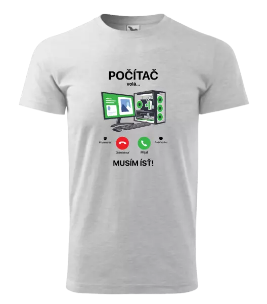 Pánske tričko Počítač volá... musím ísť!