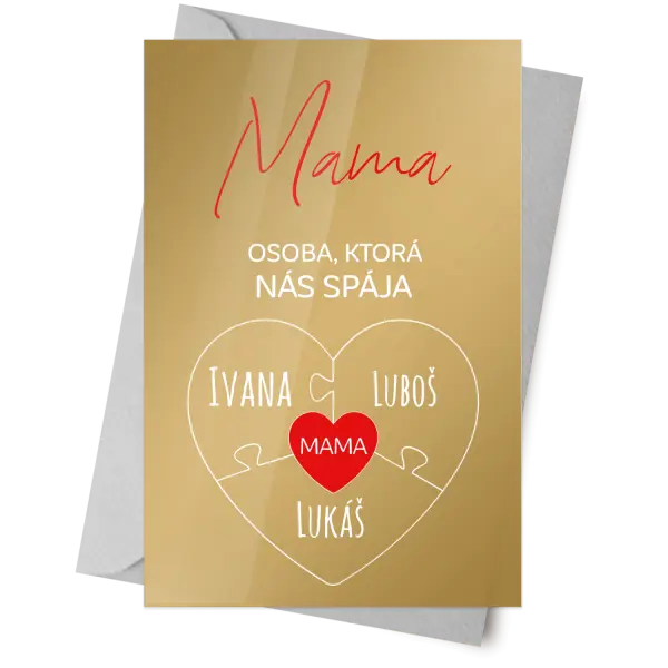 Plexi blahoželanie Mama - osoba,ktorá nás spája