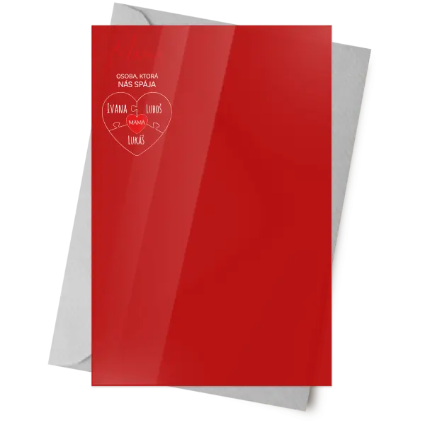 Plexi blahoželanie Mama - osoba,ktorá nás spája