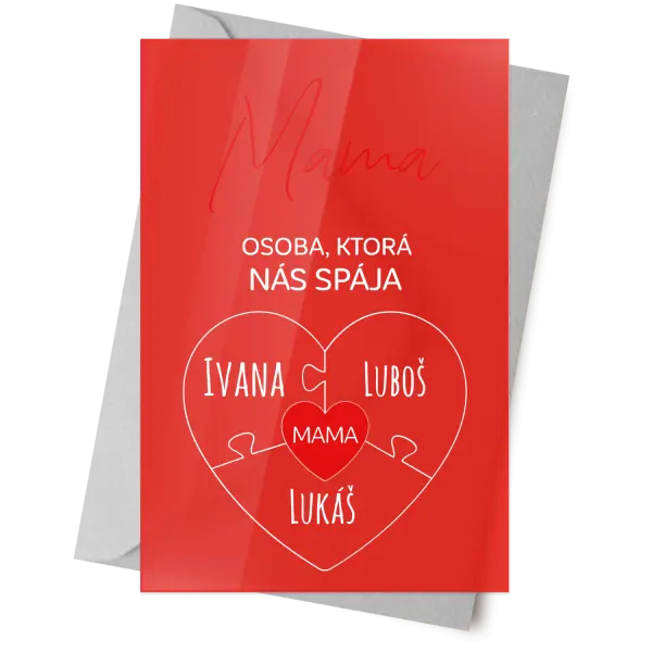 Plexi blahoželanie Mama - osoba,ktorá nás spája