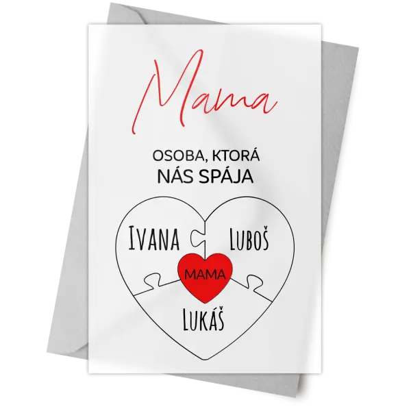 Plexi blahoželanie Mama - osoba,ktorá nás spája