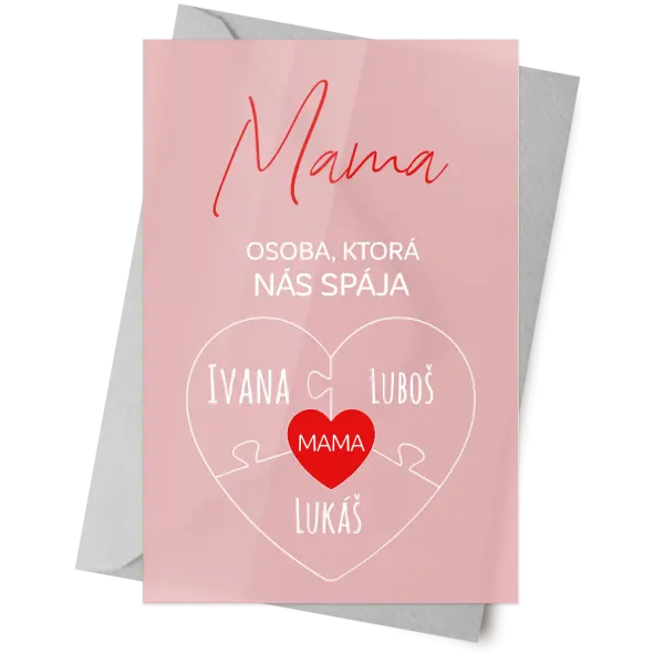 Plexi blahoželanie Mama - osoba,ktorá nás spája