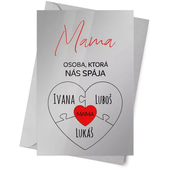 Plexi blahoželanie Mama - osoba,ktorá nás spája