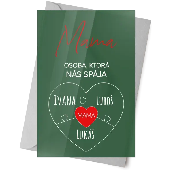 Plexi blahoželanie Mama - osoba,ktorá nás spája