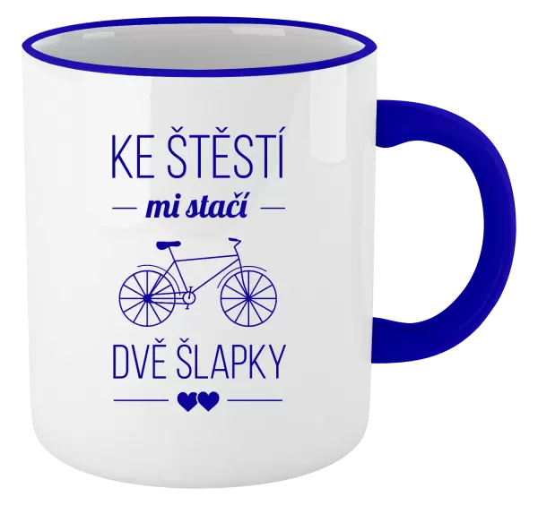 Hrnek Ke štěstí mi stačí dvě šlapky