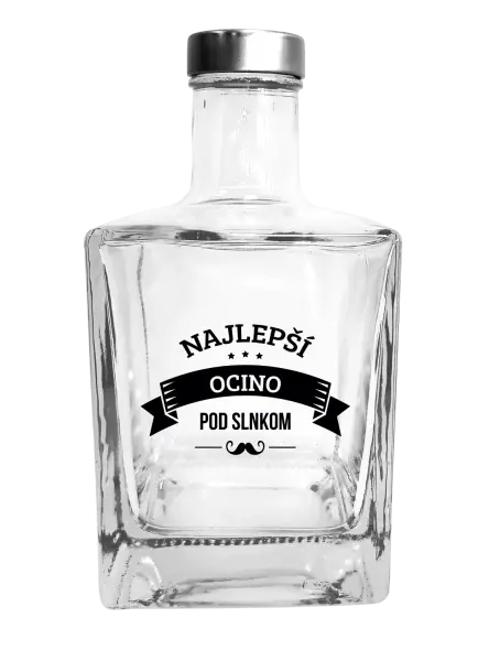 Fľaša, sklenená hranatá  Najlepší ocino pod slnkom