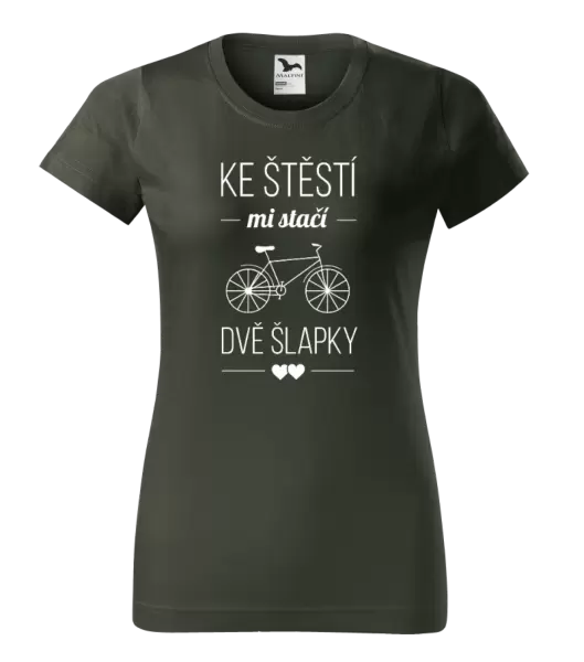 Dámské tričko Ke štěstí mi stačí dvě šlapky