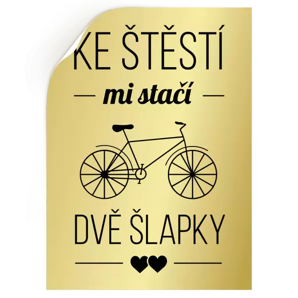 Samolepka Ke štěstí mi stačí dvě šlapky
