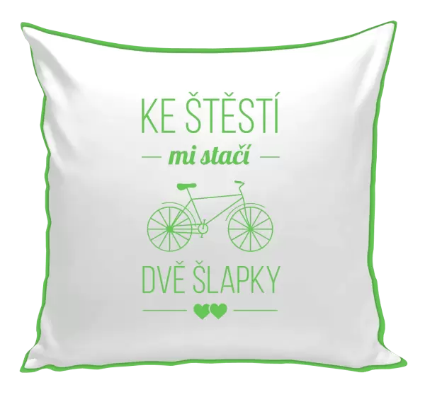 Polštář Ke štěstí mi stačí dvě šlapky