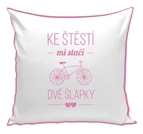 Polštář Ke štěstí mi stačí dvě šlapky