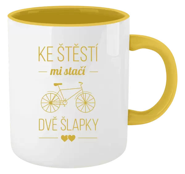Hrnek Ke štěstí mi stačí dvě šlapky