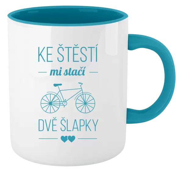 Hrnek Ke štěstí mi stačí dvě šlapky