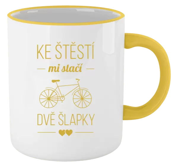 Hrnek Ke štěstí mi stačí dvě šlapky