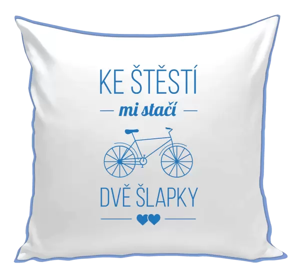 Polštář Ke štěstí mi stačí dvě šlapky