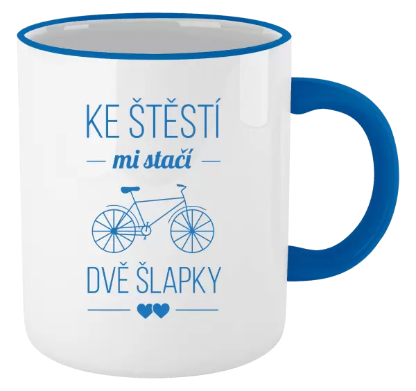 Hrnek Ke štěstí mi stačí dvě šlapky
