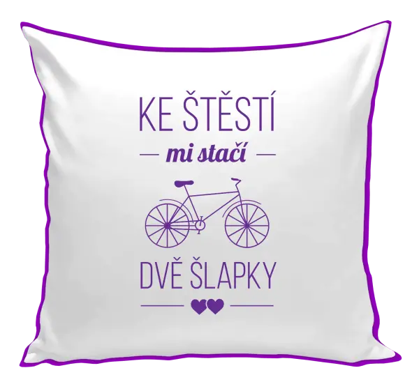 Polštář Ke štěstí mi stačí dvě šlapky