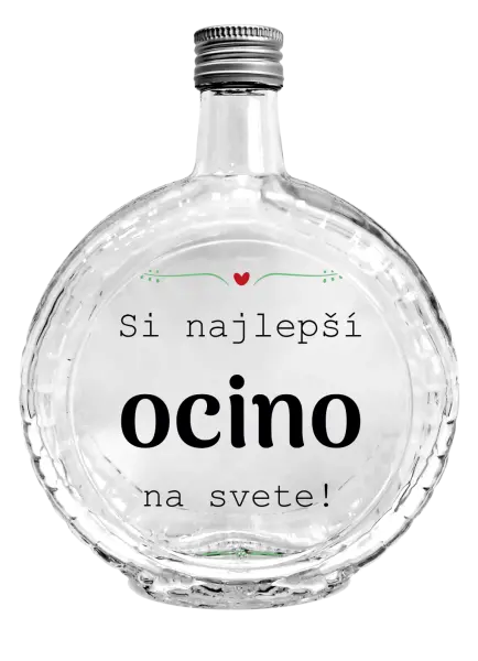 Fľaša, sklenená guľatá SI najlepší ocino na svete