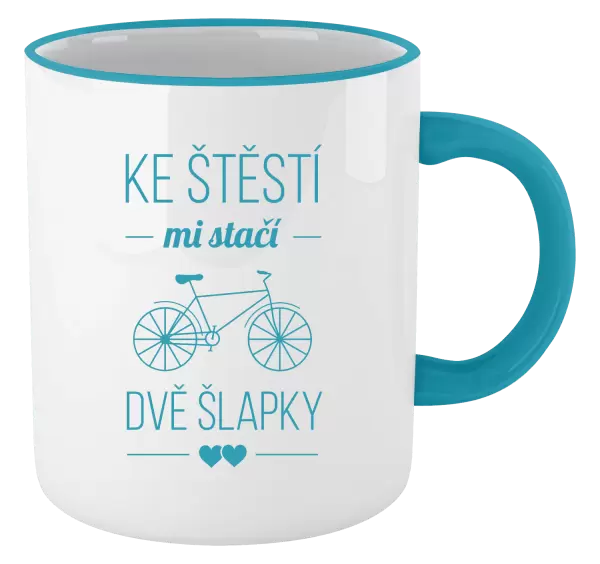 Hrnek Ke štěstí mi stačí dvě šlapky
