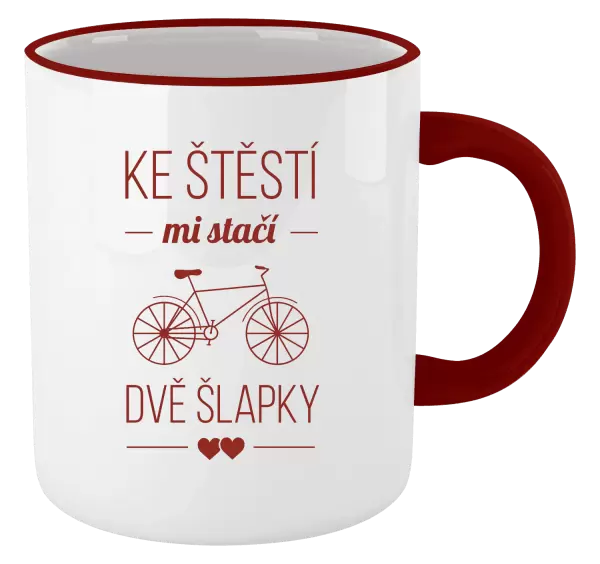 Hrnek Ke štěstí mi stačí dvě šlapky