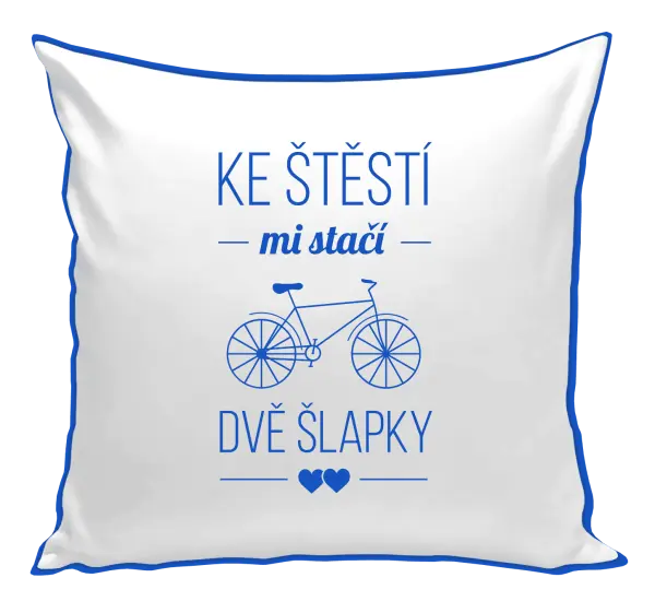 Polštář Ke štěstí mi stačí dvě šlapky