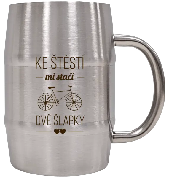 Nerezový chladicí půllitr Ke štěstí mi stačí dvě šlapky
