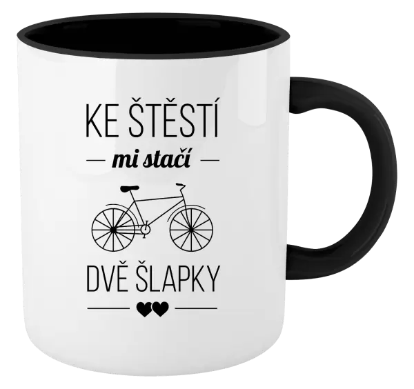 Hrnek Ke štěstí mi stačí dvě šlapky