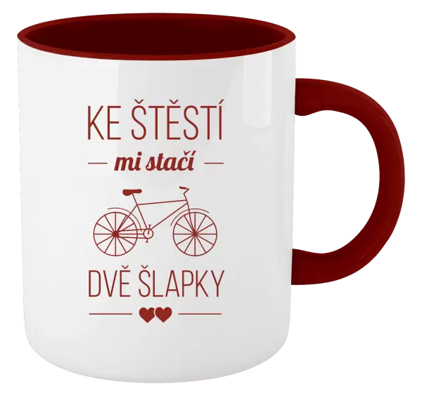Hrnek Ke štěstí mi stačí dvě šlapky