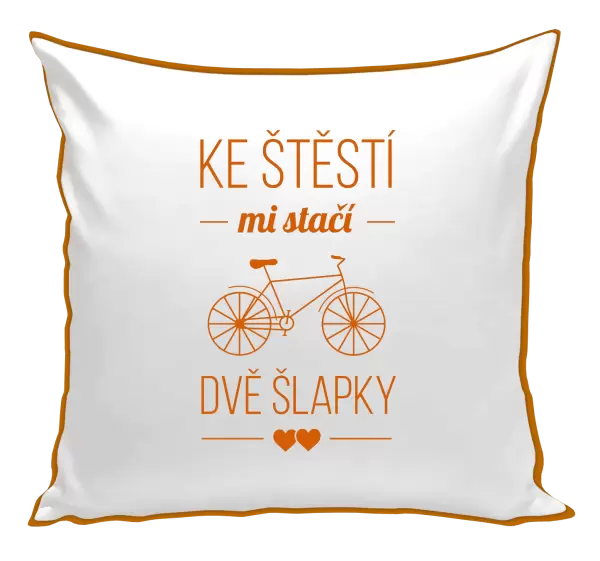 Polštář Ke štěstí mi stačí dvě šlapky