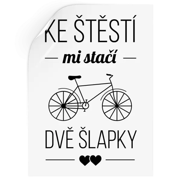 Samolepka Ke štěstí mi stačí dvě šlapky
