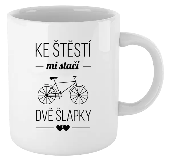Hrnek Ke štěstí mi stačí dvě šlapky