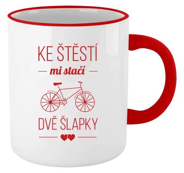 Hrnek Ke štěstí mi stačí dvě šlapky