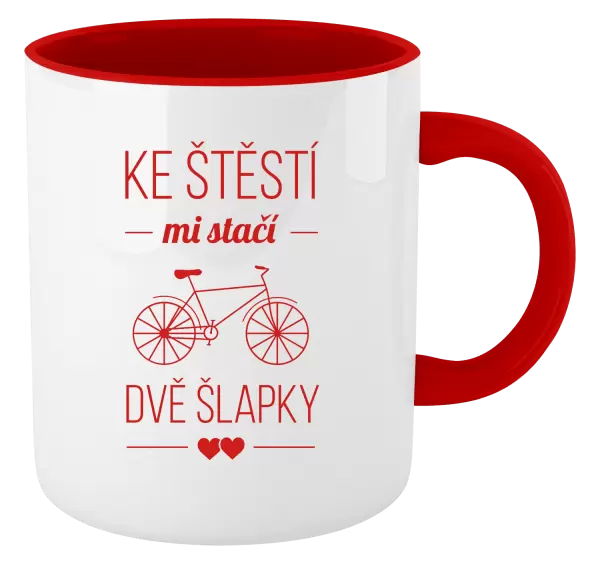 Hrnek Ke štěstí mi stačí dvě šlapky