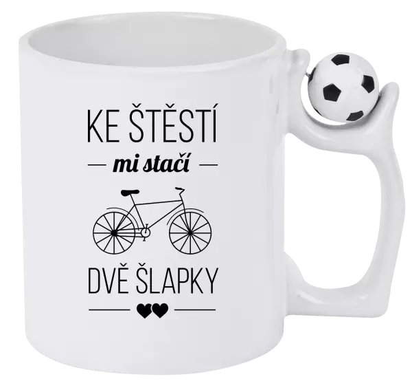 Hrnek Ke štěstí mi stačí dvě šlapky