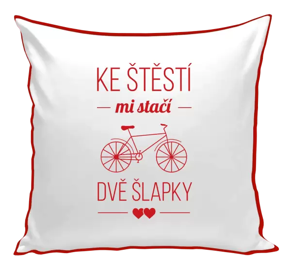 Polštář Ke štěstí mi stačí dvě šlapky