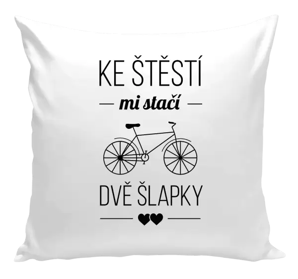 Polštář Ke štěstí mi stačí dvě šlapky