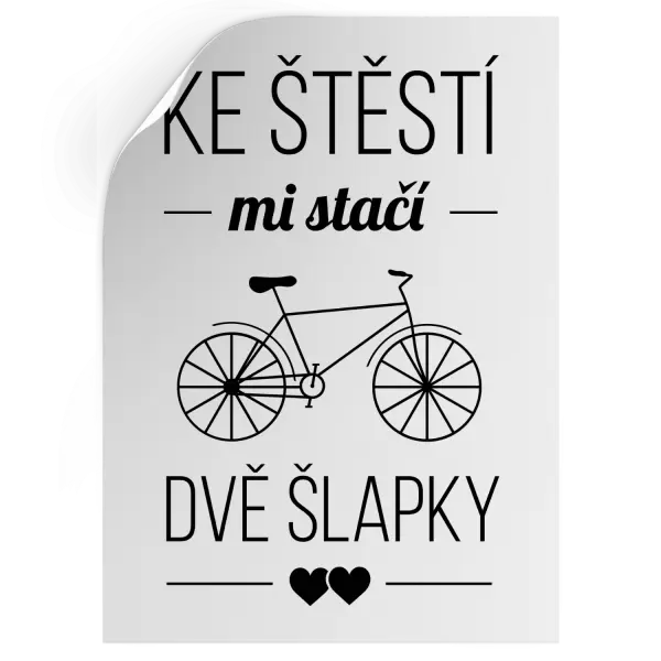 Samolepka Ke štěstí mi stačí dvě šlapky