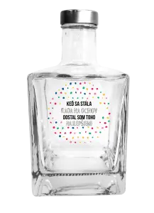 Fľaša, sklenená hranatá  Keď sa stála rada na ocinov, dostal som toho najlepšieho