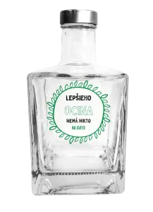 Fľaša, sklenená hranatá  Lepšieho ocina nemá nikto na svete
