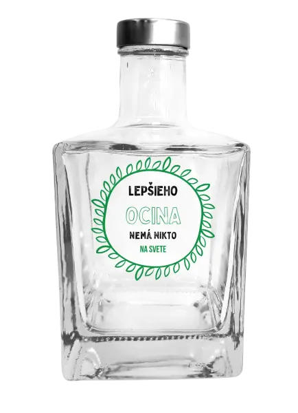 Fľaša, sklenená hranatá Lepšieho ocina nemá nikto na svete