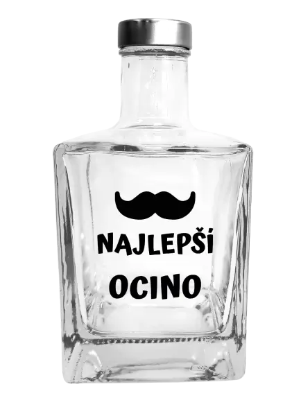 Fľaša, sklenená hranatá Najlepší ocino