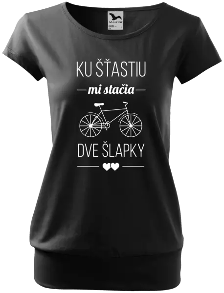 Dámske tričko Ku šťastiu mi stačia dve šlapky